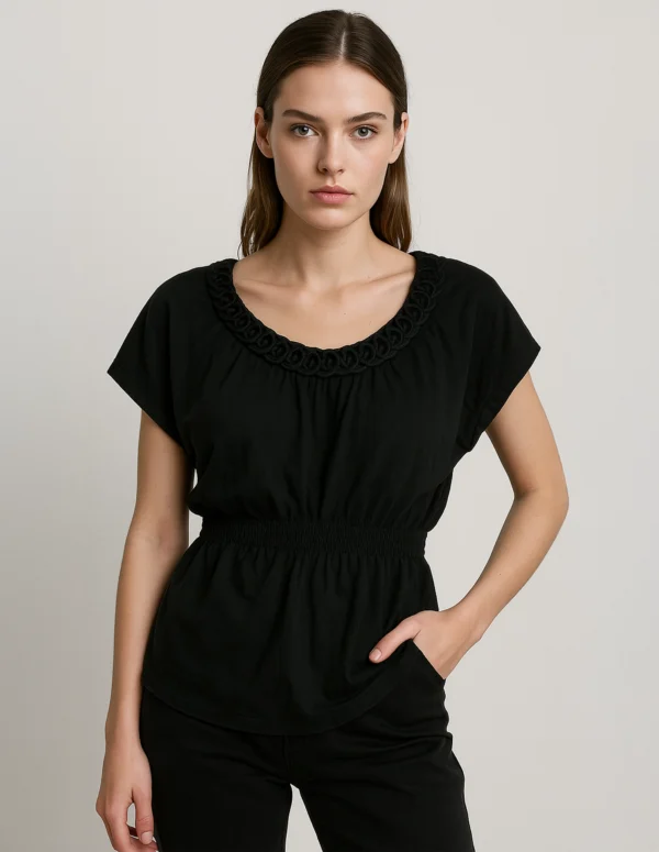 Midnight Muse Smocked Top