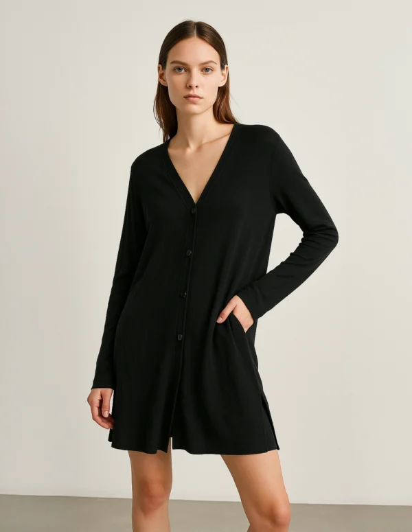 Midnight Elegance Cardigan Dress