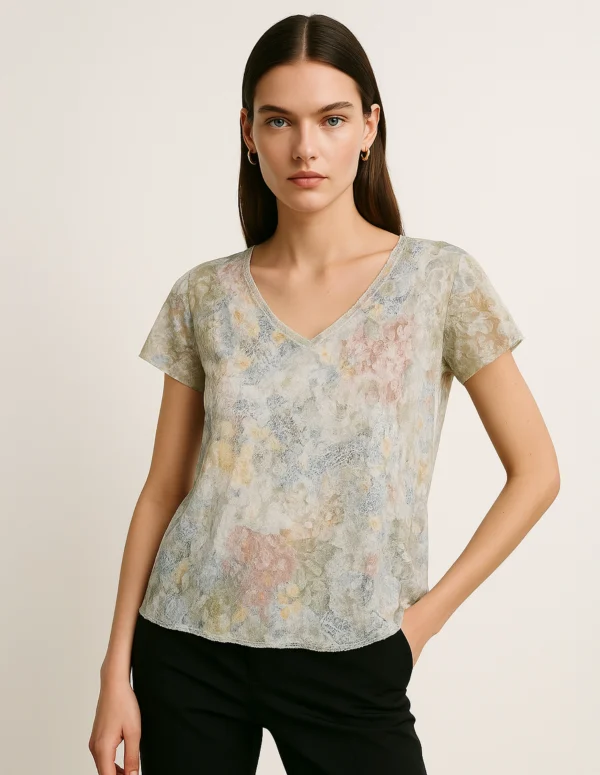 Vintage Floral Overlay Top