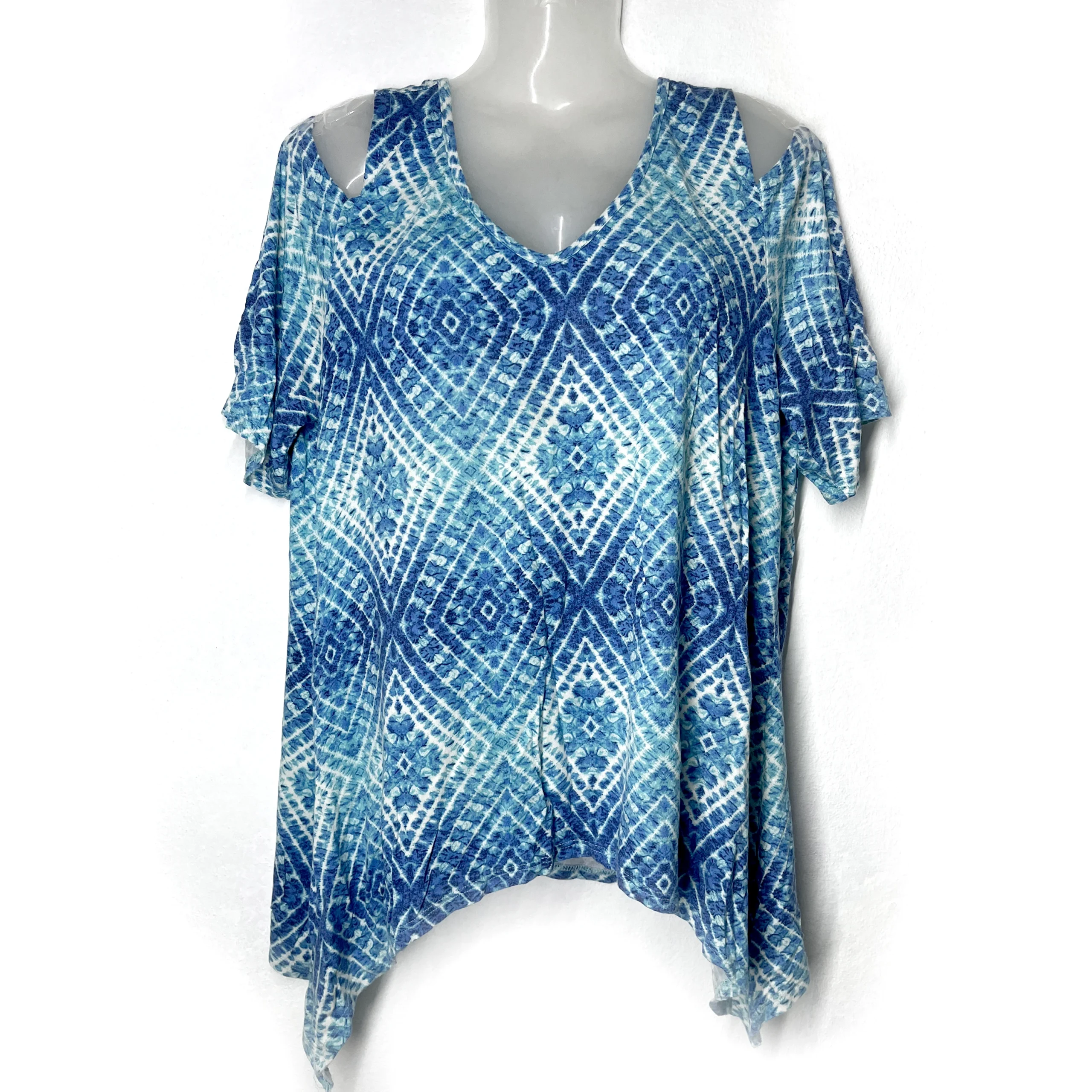 Blue Mirage Cold Shoulder Top - Image 3