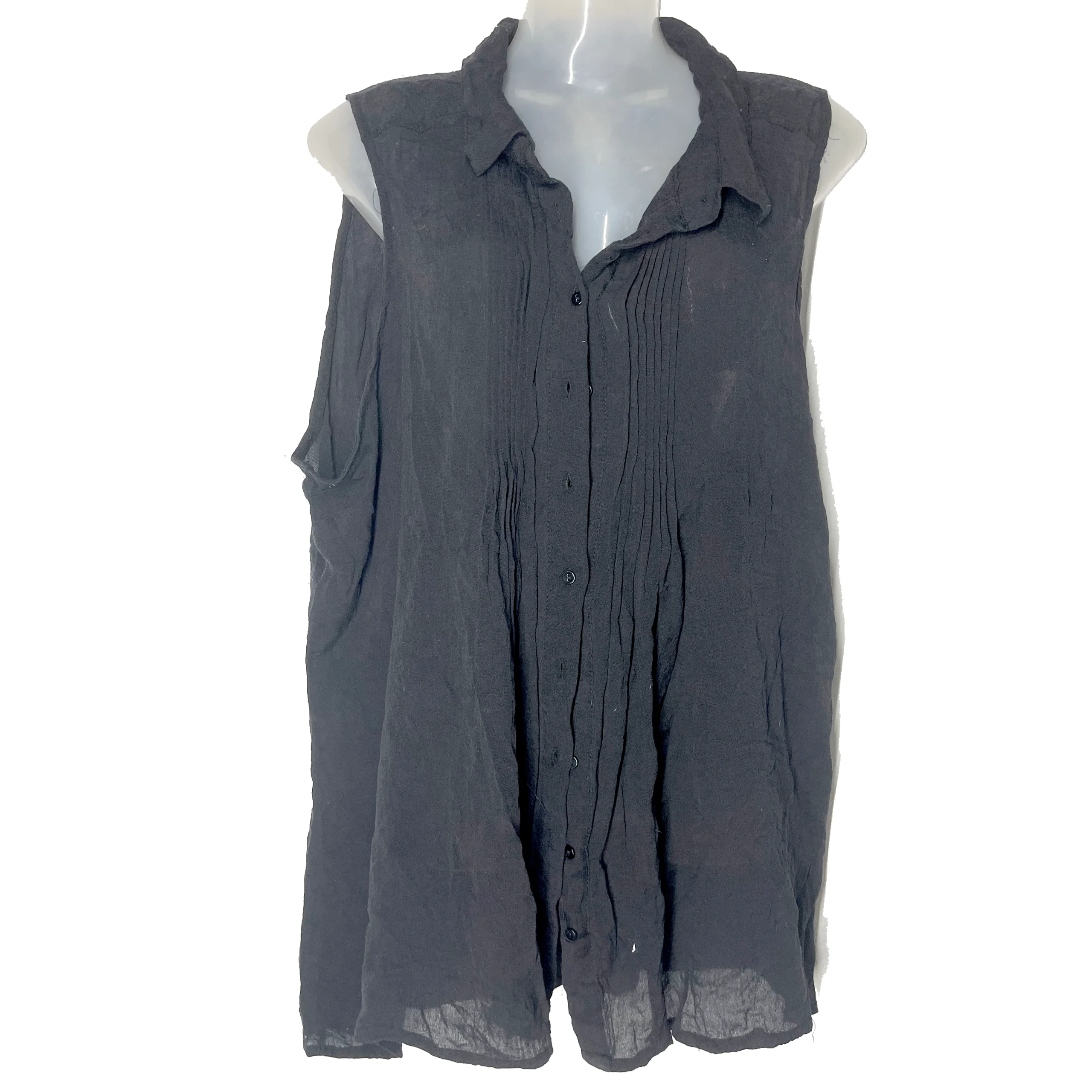 Midnight Pintuck Sleeveless Top - Image 3