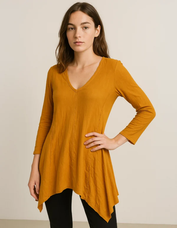 Vintage Mustard Asymmetrical Tunic