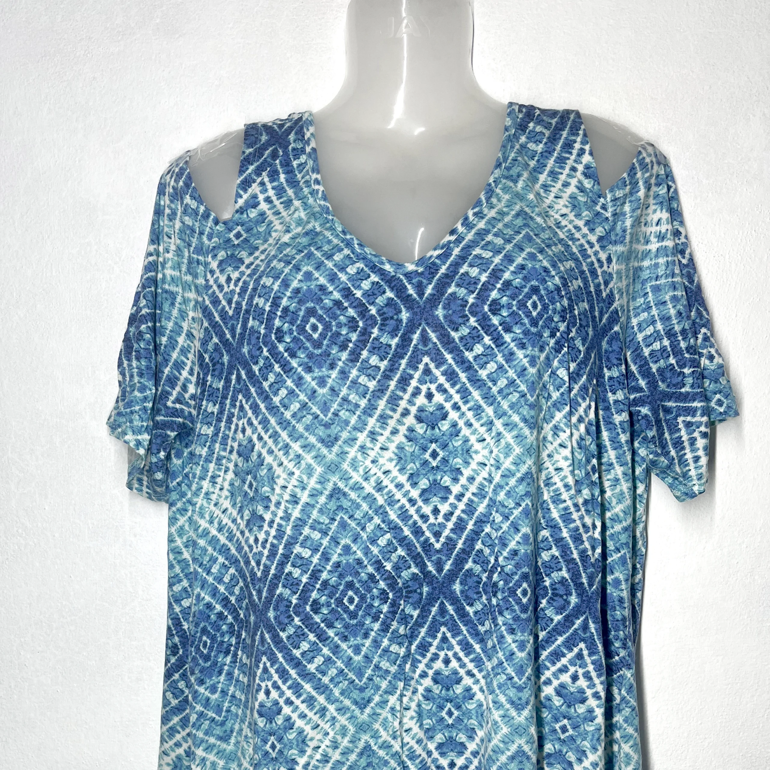 Blue Mirage Cold Shoulder Top - Image 2