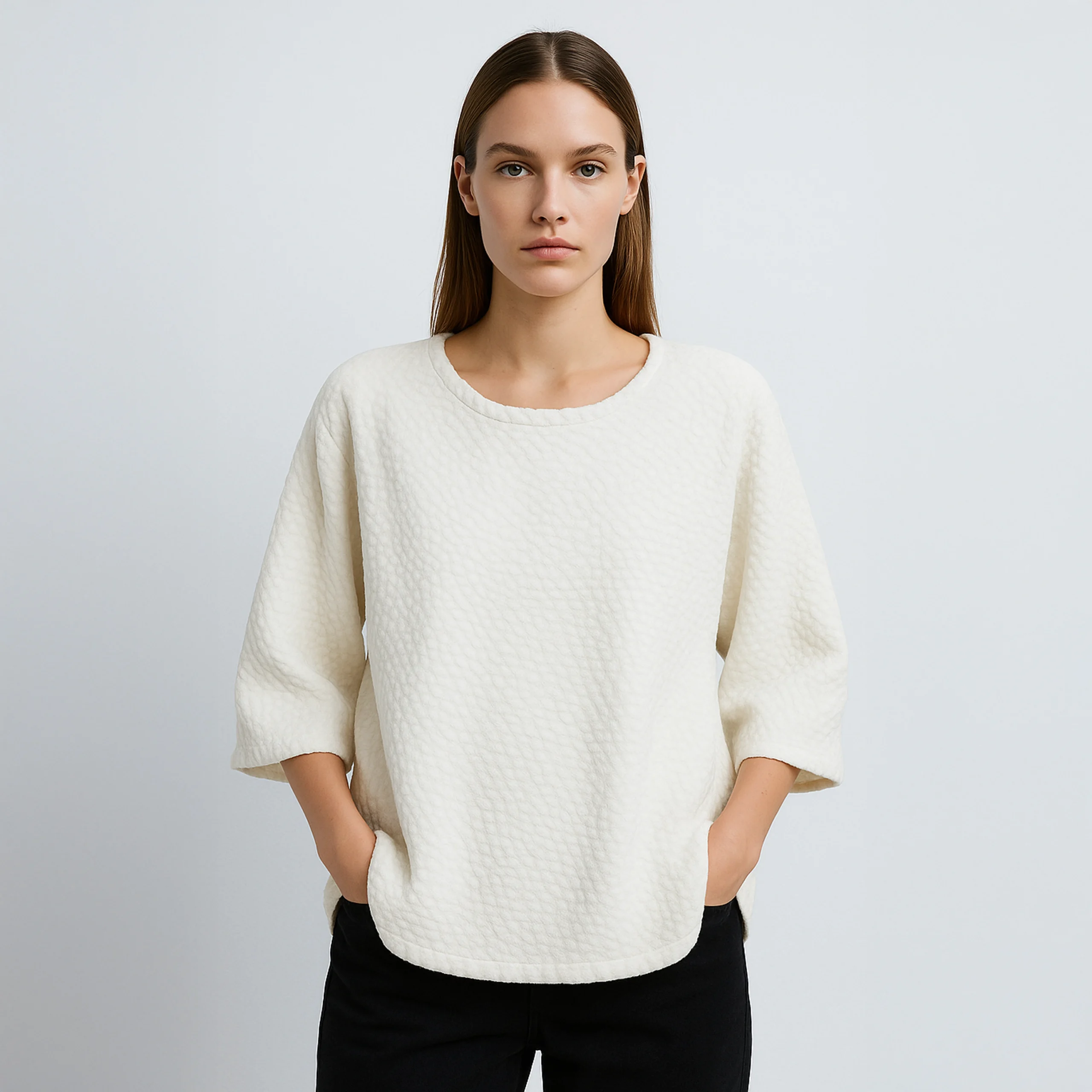 Chic White Textured Top