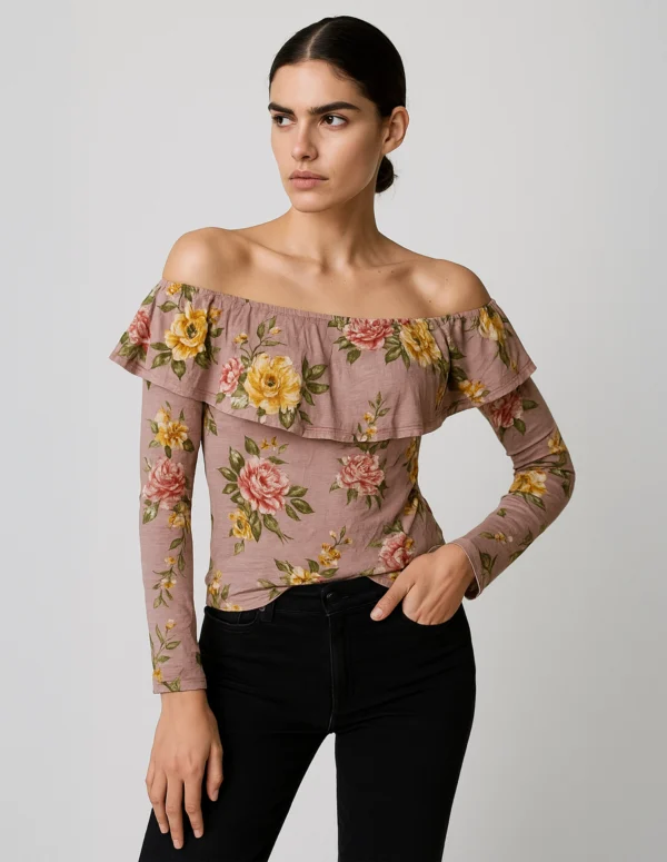 Blush Garden Off-Shoulder Top