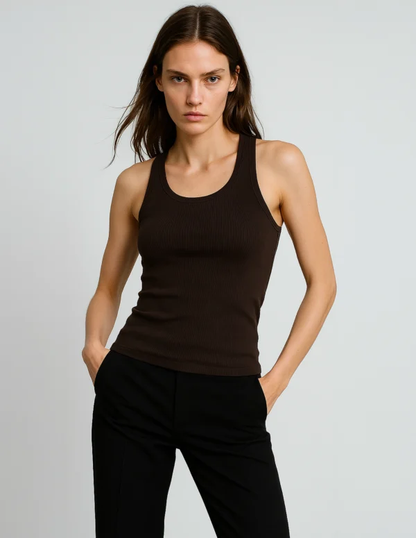 Classic Brown Racerback Tank Top