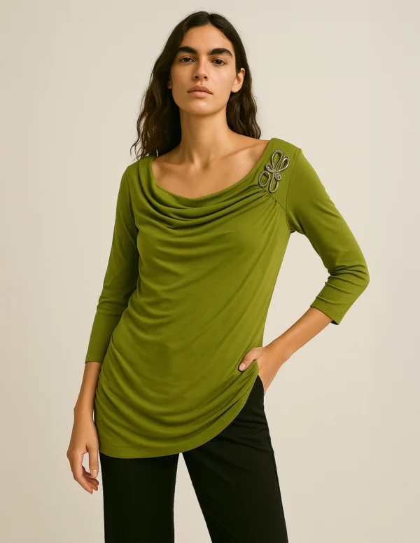 Olive Grace Drape Top