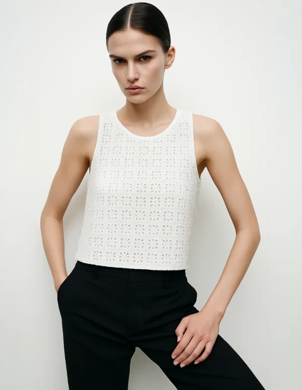 Forever 21 White Sleeveless Top